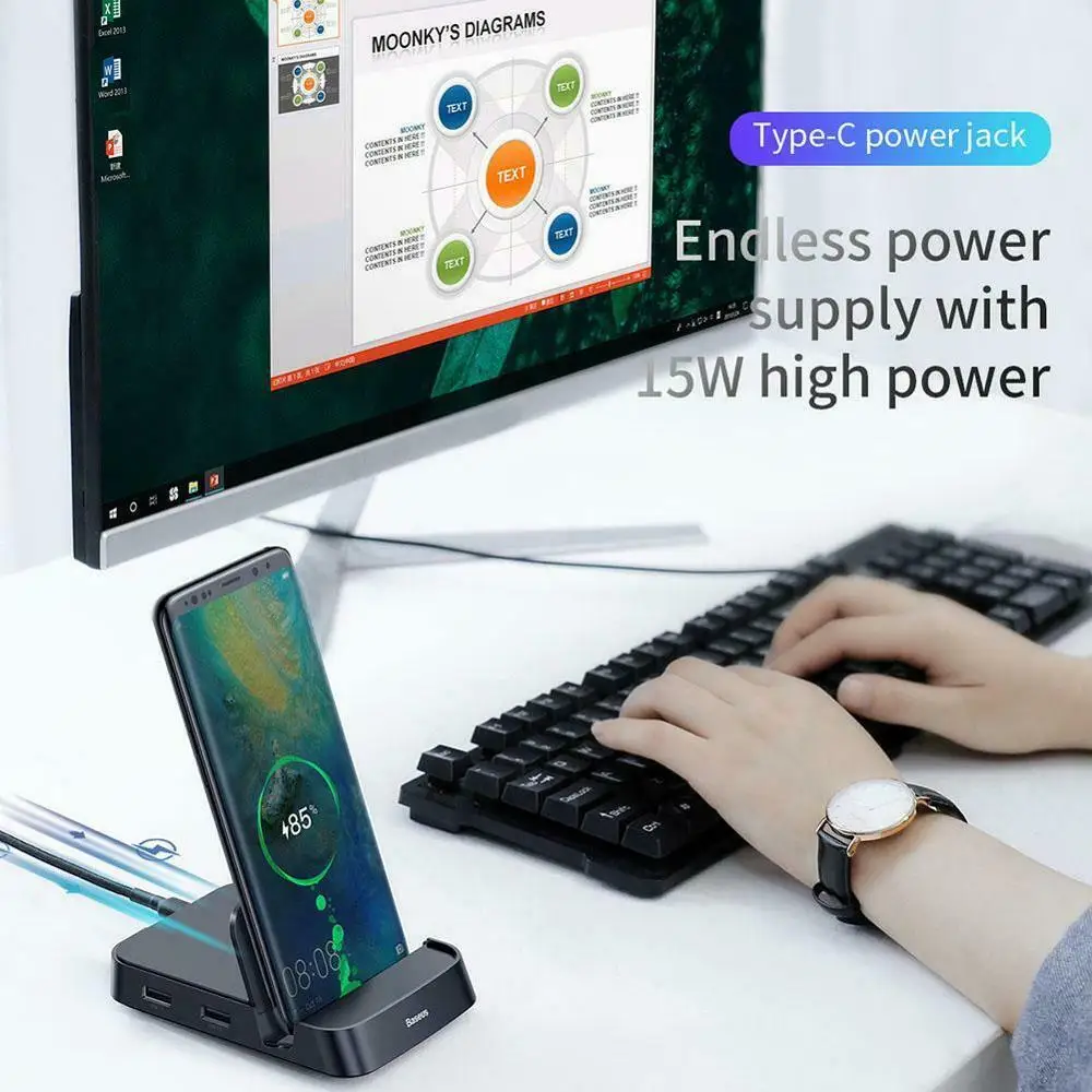 Док станция USB Type C для Samsung S10 S9|Зарядные устройства телефонов| |