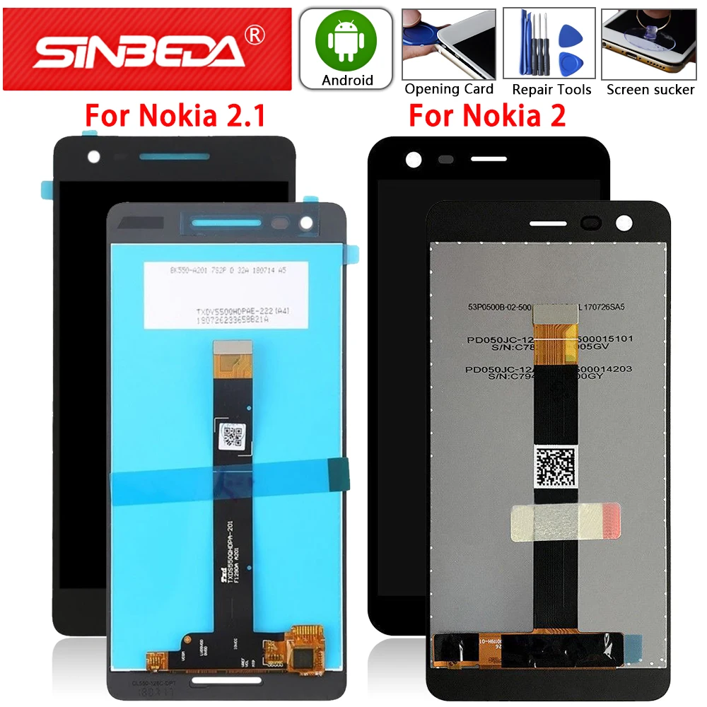 Оригинальный ЖК дисплей для Nokia 2 1 TA 1080 1084 1092 1093 сенсорный экран дигитайзер 1029 1007