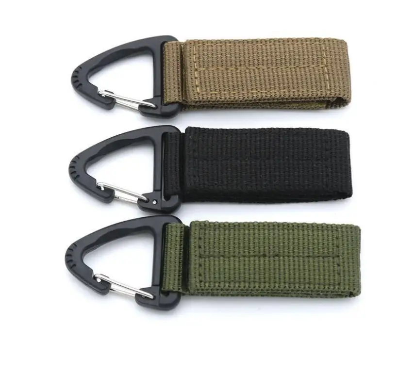 

Outdoor Camping Molle Webbing Clip EDC Tactical Hiking Nylon Ribbon Keychain Backpack Hook Carabiner Fastener Hanging Buckle