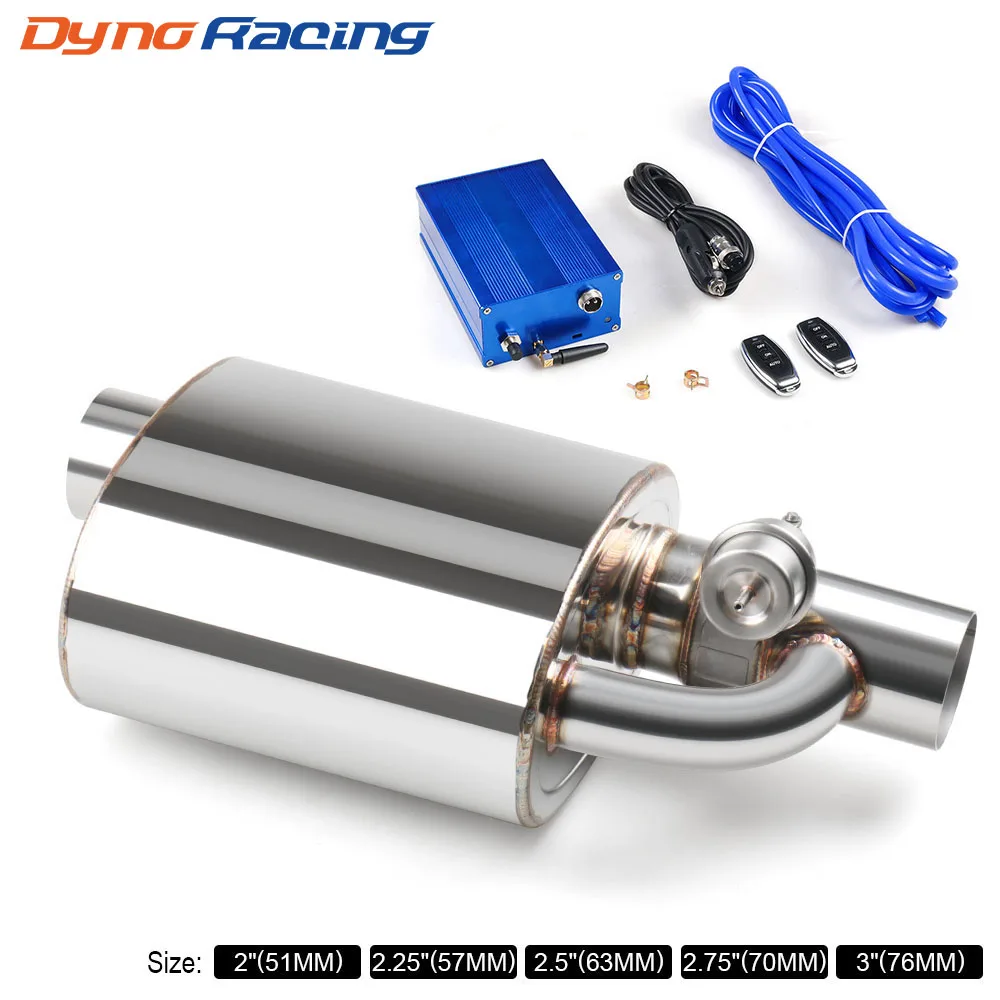 

2INCH-3INCH Inlet Weld On Single Electric Exhaust Muffler With Wireless Remote Controller Switch Dump Valve Exhaust Cutout