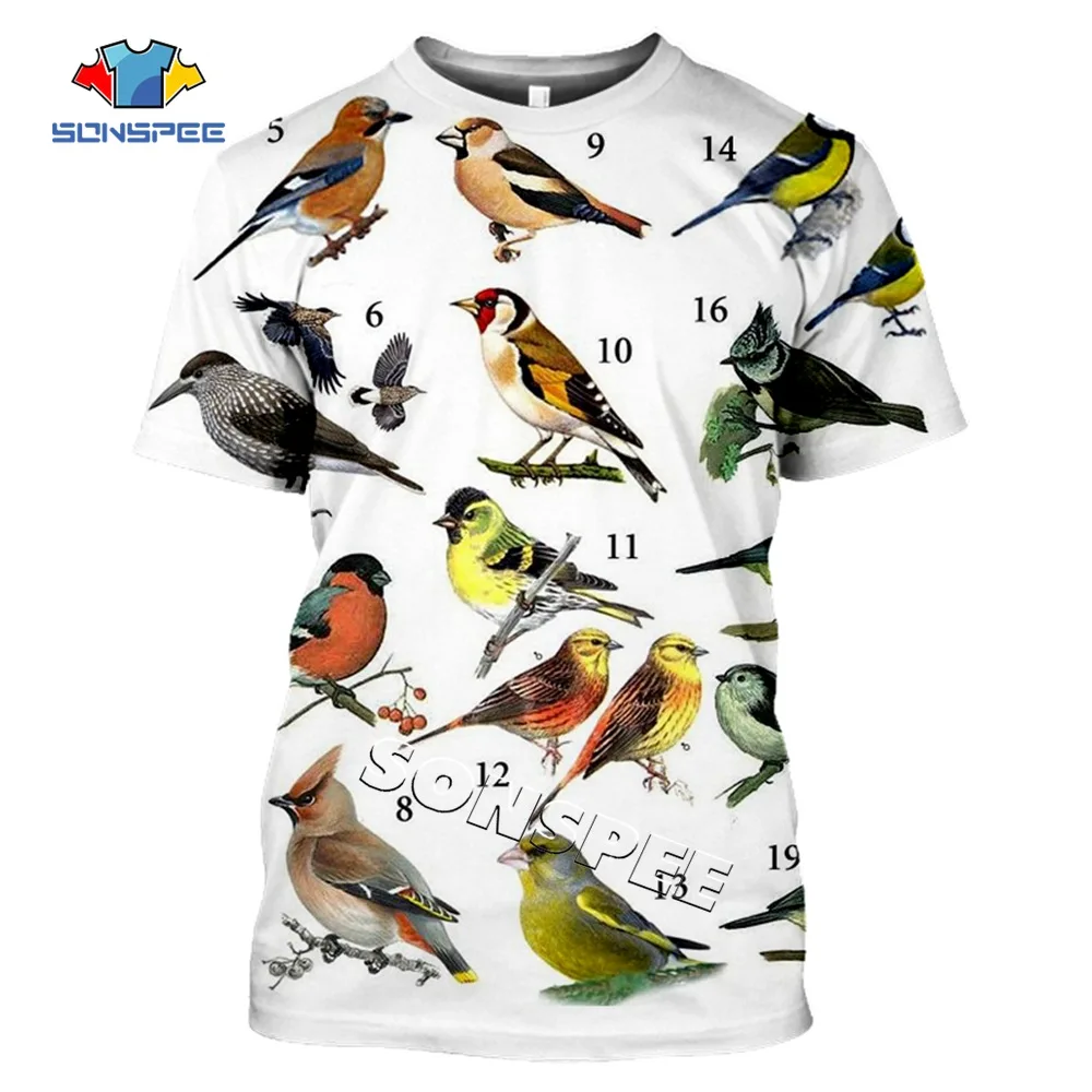 

SONSPEE Animal Bird Insect 3d Print T Shirt Summer Fashion Casual Short Sleeve Tee Tops Streetwear Hip Hop Homme Pullover Shirts