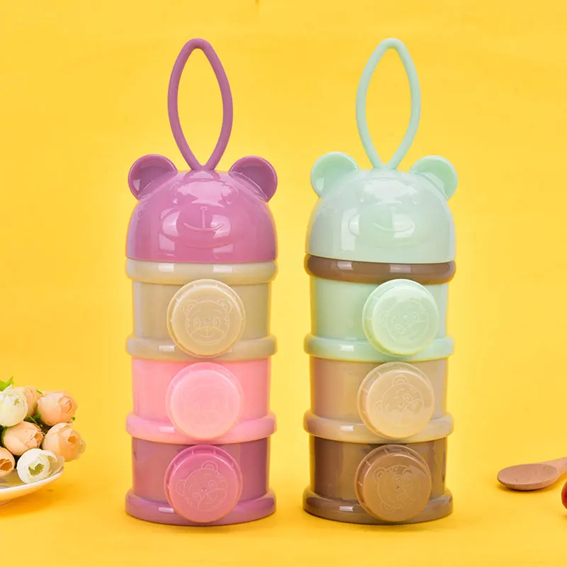 

3 / 4 layers Baby Bear Style Portable Food Storage Box Baby Milk Food Box New