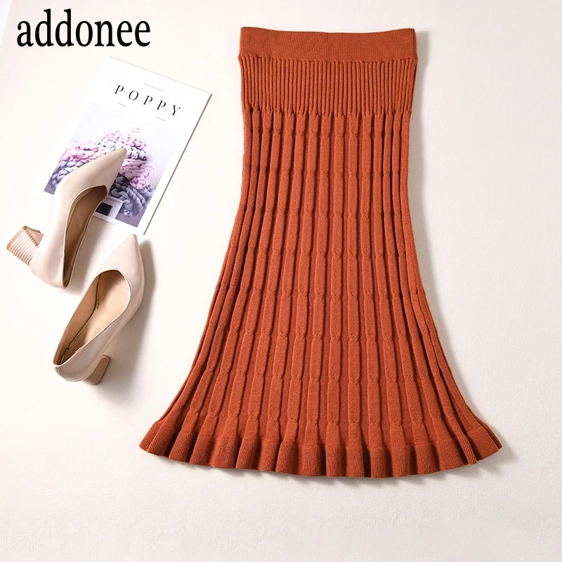 Женская юбка-свитер из хлопкового волокна эластичная с пеньковым узором | одежда