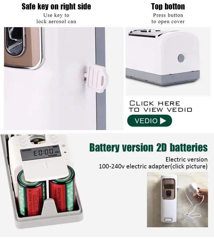 

Wall mounted mini digital room deodorizer machines lcd automatic spray perfume aerosol dispenser for air fragrance
