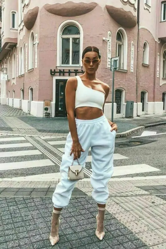 

Sport Pants Fashion Elastic Waist Long Trousers Women Ladies Running Pants High Waist Loose Casual Jogger Pants Female Solid