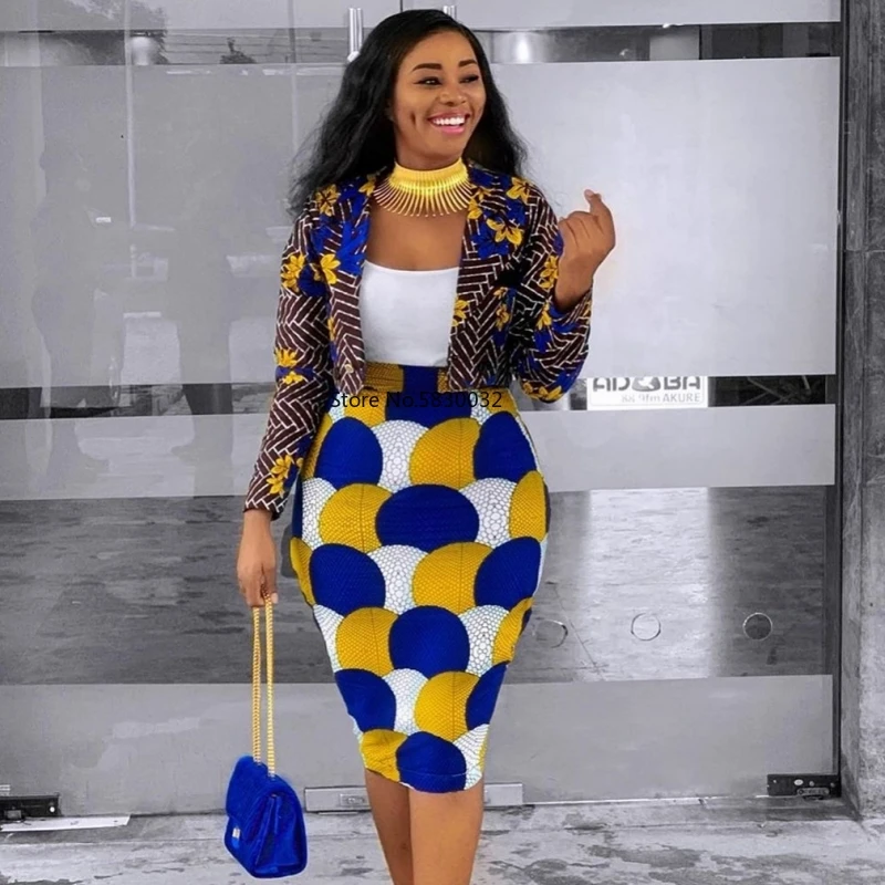 Женский комплект из 2 предметов Дашики Африканский двух с длинным рукавом