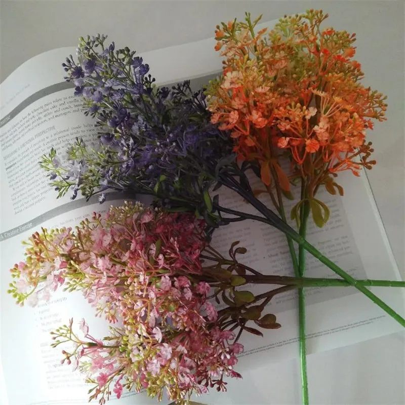 7 шт. поддельные короткой ножке в форме сиреневый (3 стеблей долларов США/шт) 18 9