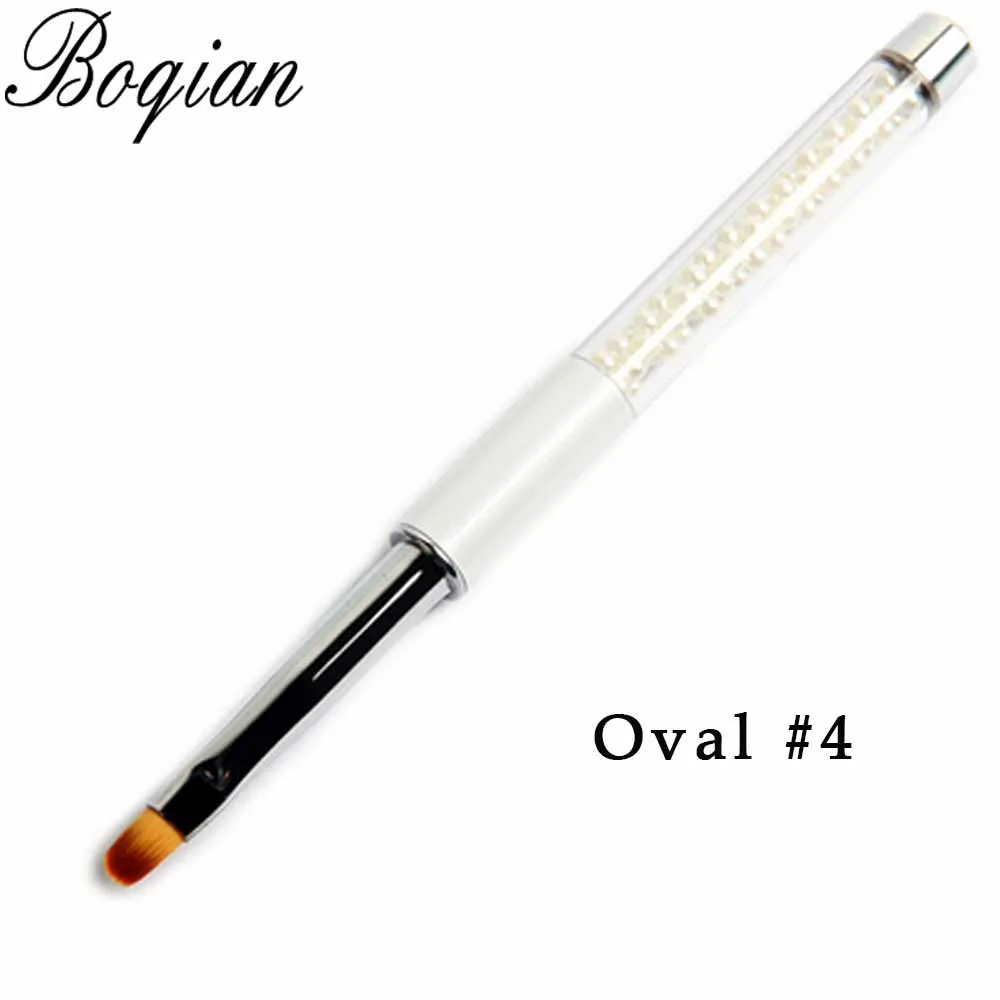 Oval 4 BQAN жемчужины для дизайна ногтей акриловый УФ гель-удлинитель строитель жидкая пудра кисточка для гравировки французские полосы линии лайнер для рисования ручка для рисования - Цвет: Oval 4
