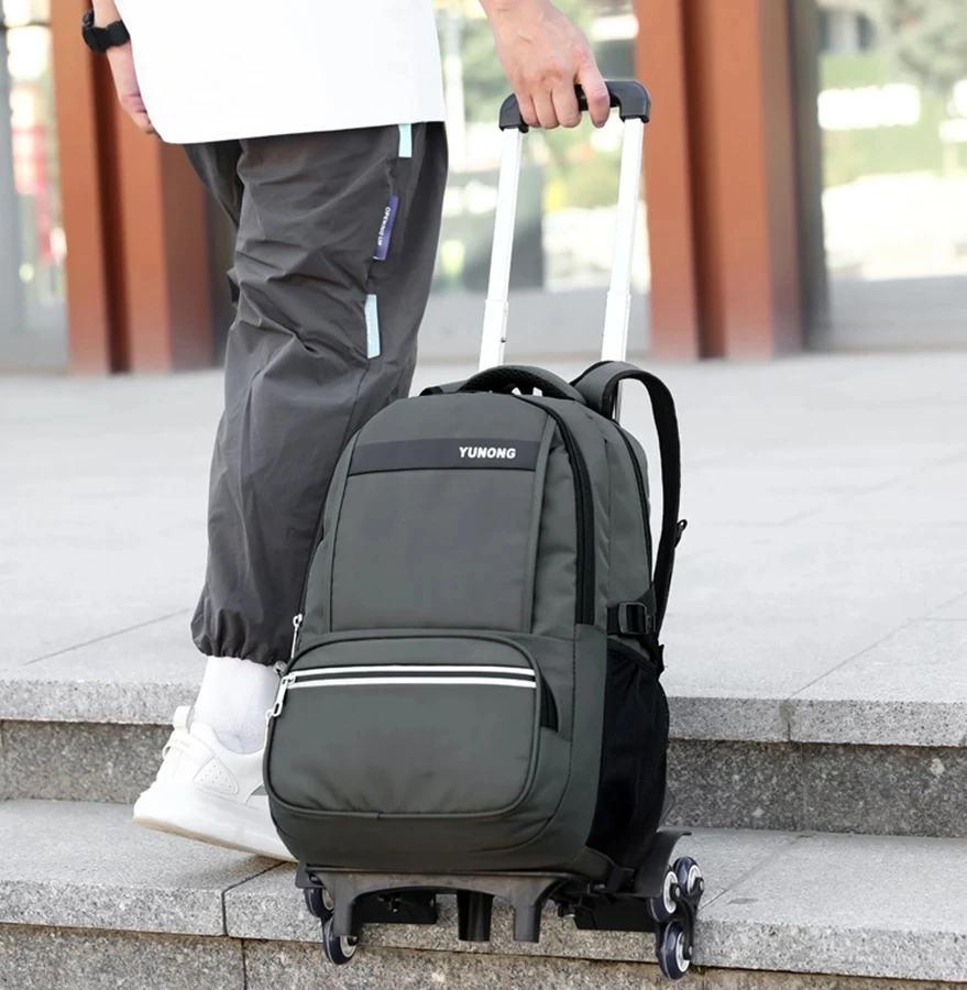 New Children's Boys Girls School Trolley Backpacks with Wheels Removable Children Elementary School Satchel Bags Travel Luggage