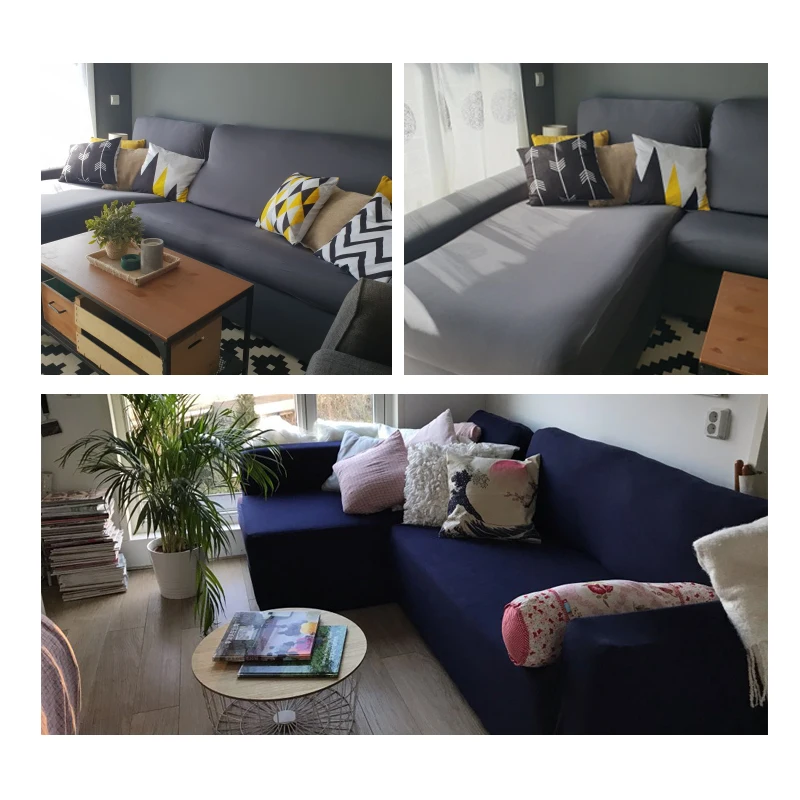 Эластичный чехол для дивана эластичный серого цвета гостиной угловой L образный