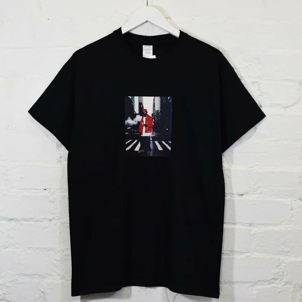 

Actual fact large l new york street tee hip hop rapper black t-shirt