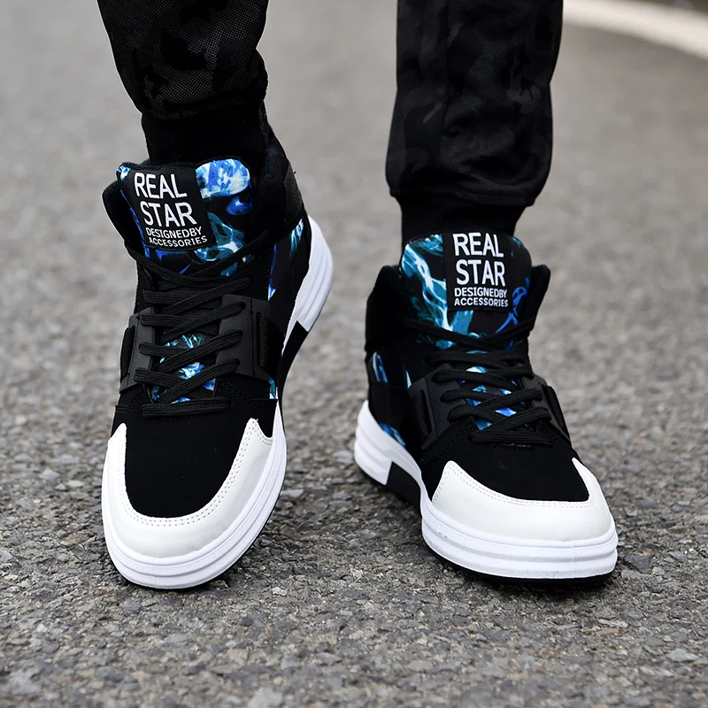 

High Top Sneakers Men Casual Shoes Classic Men Sports Sneakers Lace Up Outdoor Fashion Men High Platform Shoes for Man Sneaker