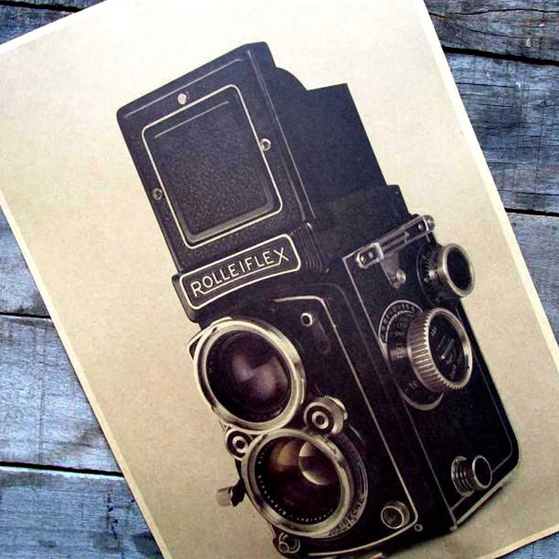 

New Vintage Classic camera antique Poster Cafe Bar Painting Home Decor Retro Kraft Paper Wall Sticker