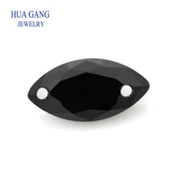 loose cz stone double holes aaaaa marquise shape black cubic zirconia stone for jewerly making size 4x8 10x20mm high quality