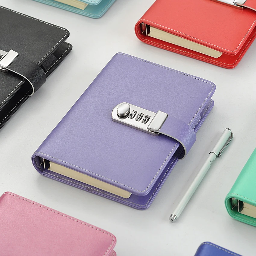 PU замок с паролем Тетрадь Бизнес запись записи Записная книжка Дневник Блокнот