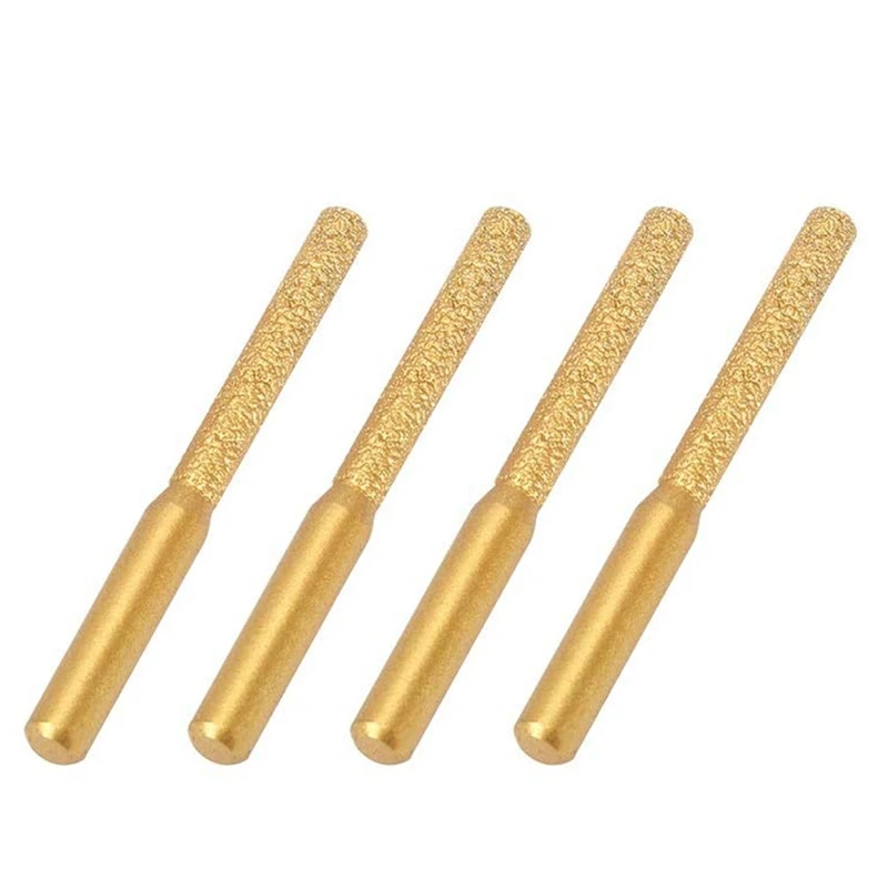 

4Pcs Gold Diamond Vacuum Brazing Brazed Router Bit Rotary Drill Tool for Marble and Granite Edge Cutting 1/4inch Shank