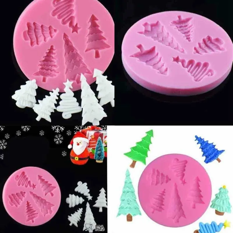 Рождественская елка форма для торта шоколада силиконовые формы помадки мыла