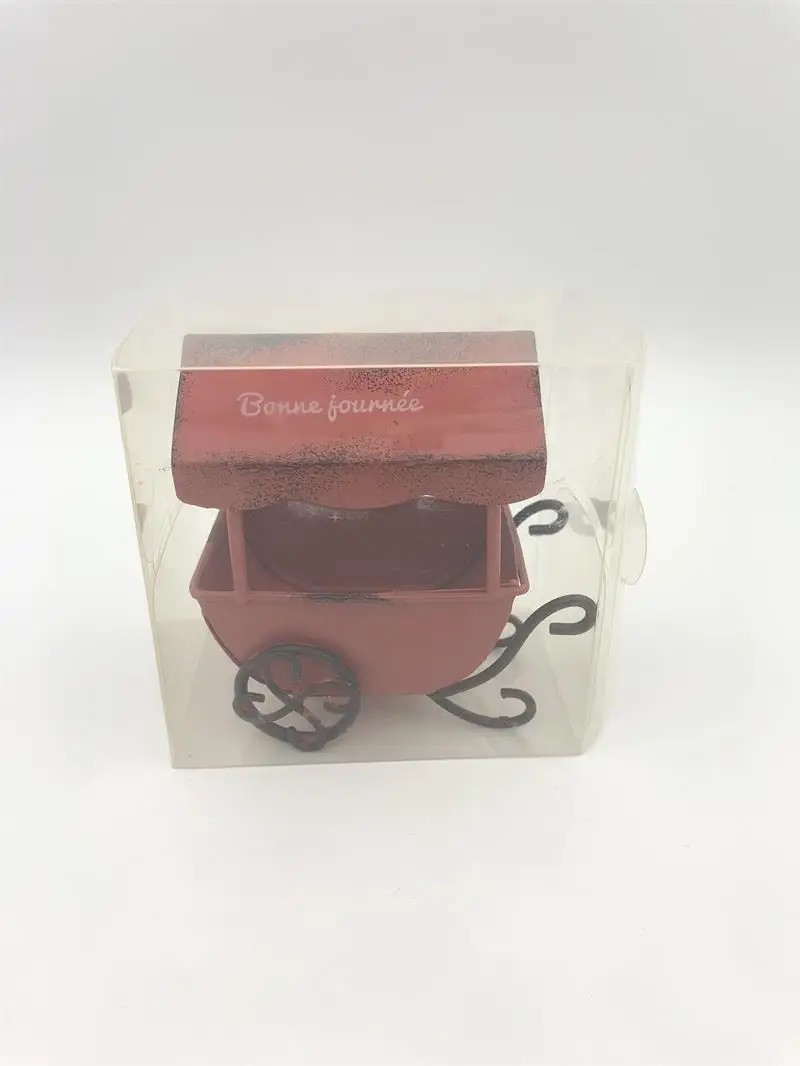 6Pcs/Lot 8.5x5.5xH8.5CM Mini garden carts iron wagons Francais Bonne journee Dollhouse Accessories antique red building | Дом и сад
