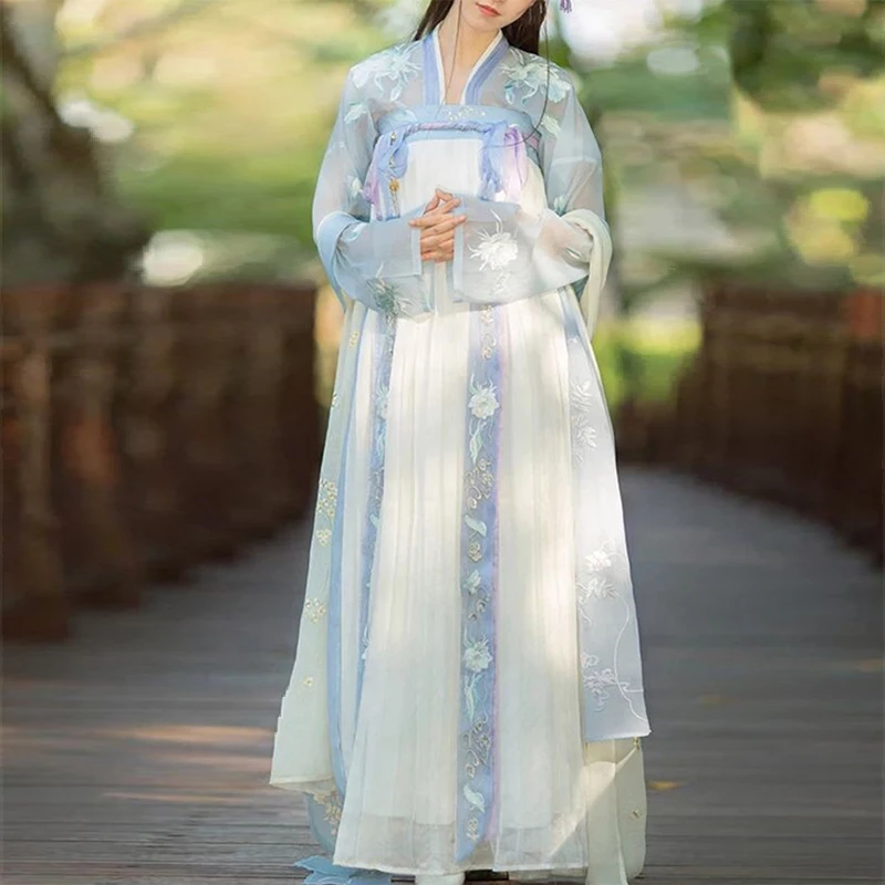 

Женский Традиционный китайский костюм, женская одежда ханьфу, женская одежда принцессы династии Хань, сказочное платье династии Тан в вост...
