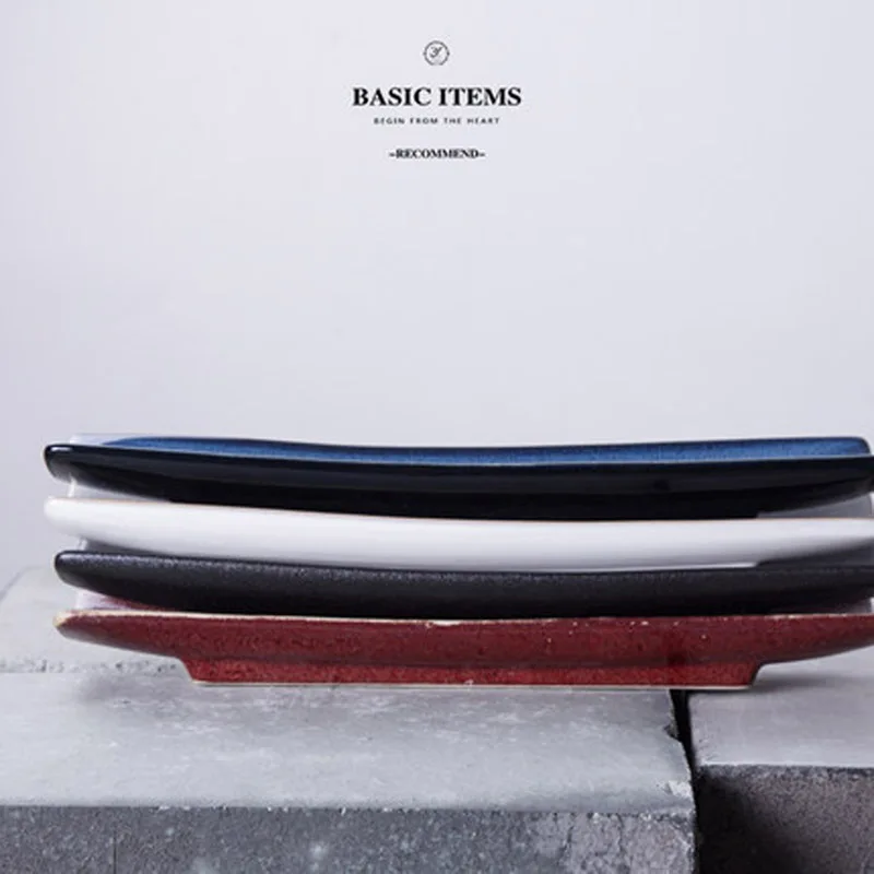 Креативная керамическая тарелка для суши FANCITY длинная плоская торта десертная