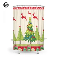 christmas decorations 2022 santa claus bathroom curtains 100polyester fabric kids bath decor curtain