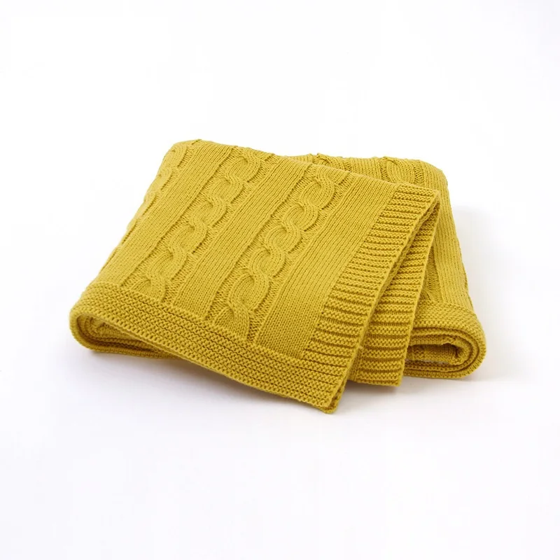82W527 Yellow Одеяло для новорожденных мальчиков и девочек, Вязаное детское Пеленальное ежемесячное детское одеяло, коляска для малыша, Cobertor Infantil - Цвет: 82W527 Yellow