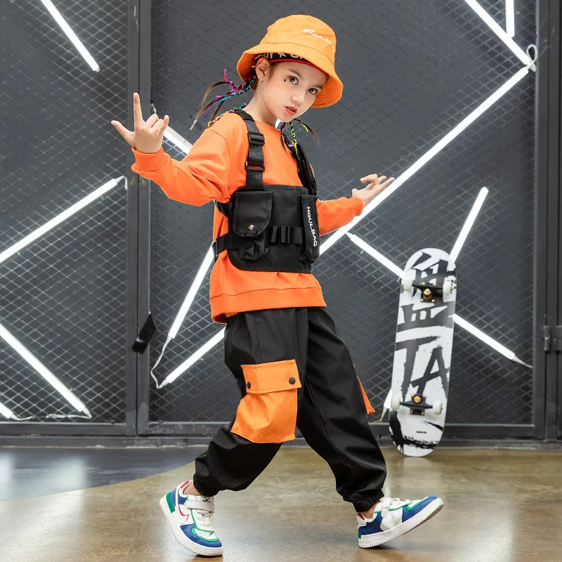 Детская одежда в стиле хип-хоп толстовка топ штаны-карго военный тактический