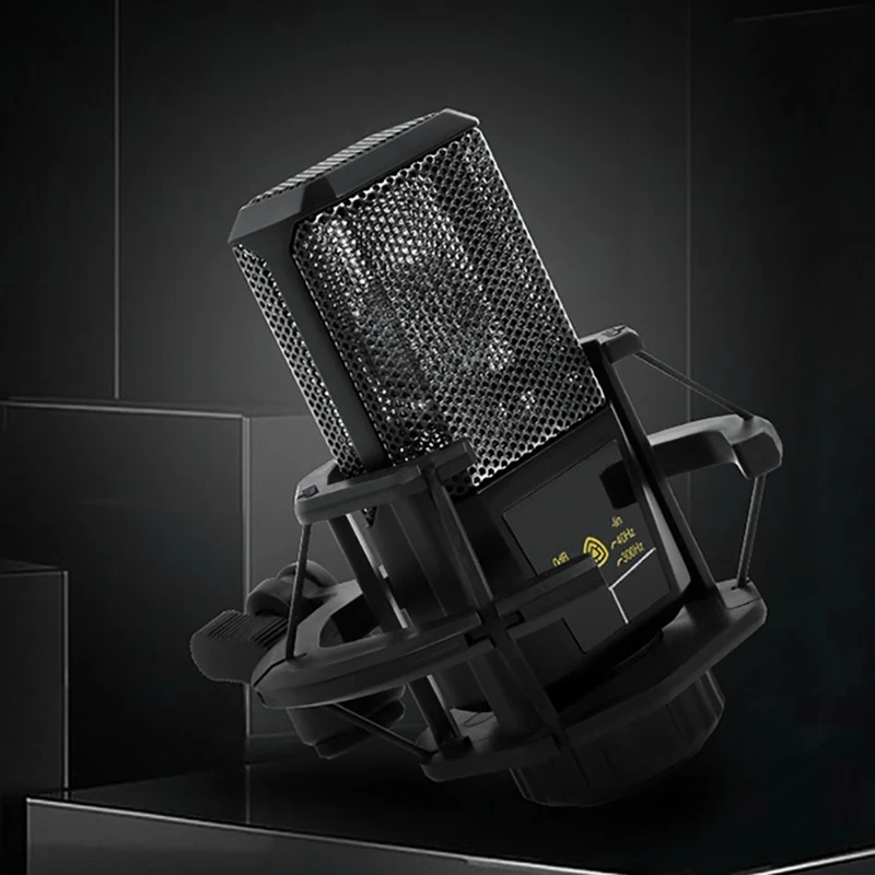 

T260 Condenser Microphone with Shock-Absorbing Bracket Microphone Desktop Computer Mobile Phone Live Call Mai K Song