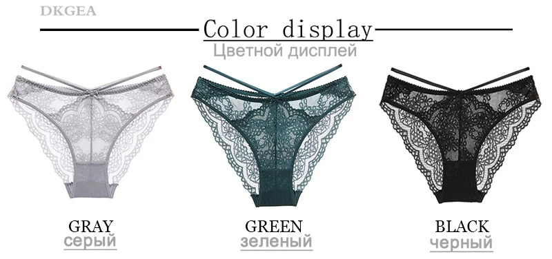 New Gray Panties Sexy Low-rise Women Underwear Embroidery Plus Size XL L Briefs Comfortable Transparent Panty Lace Lingerie