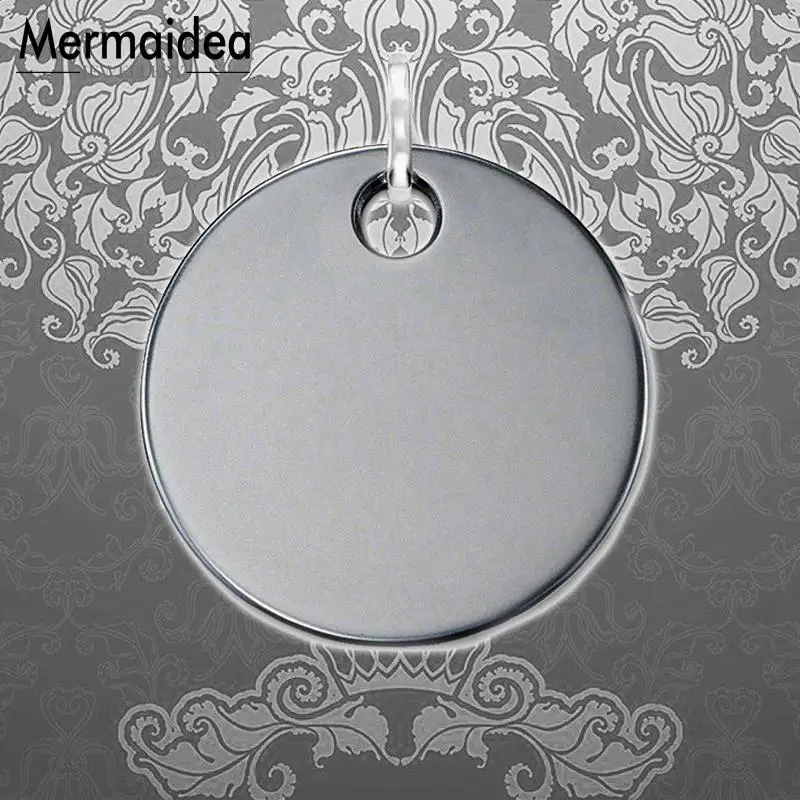 Подвеска в виде диска из черного гематита модное ювелирное изделие с серебряным