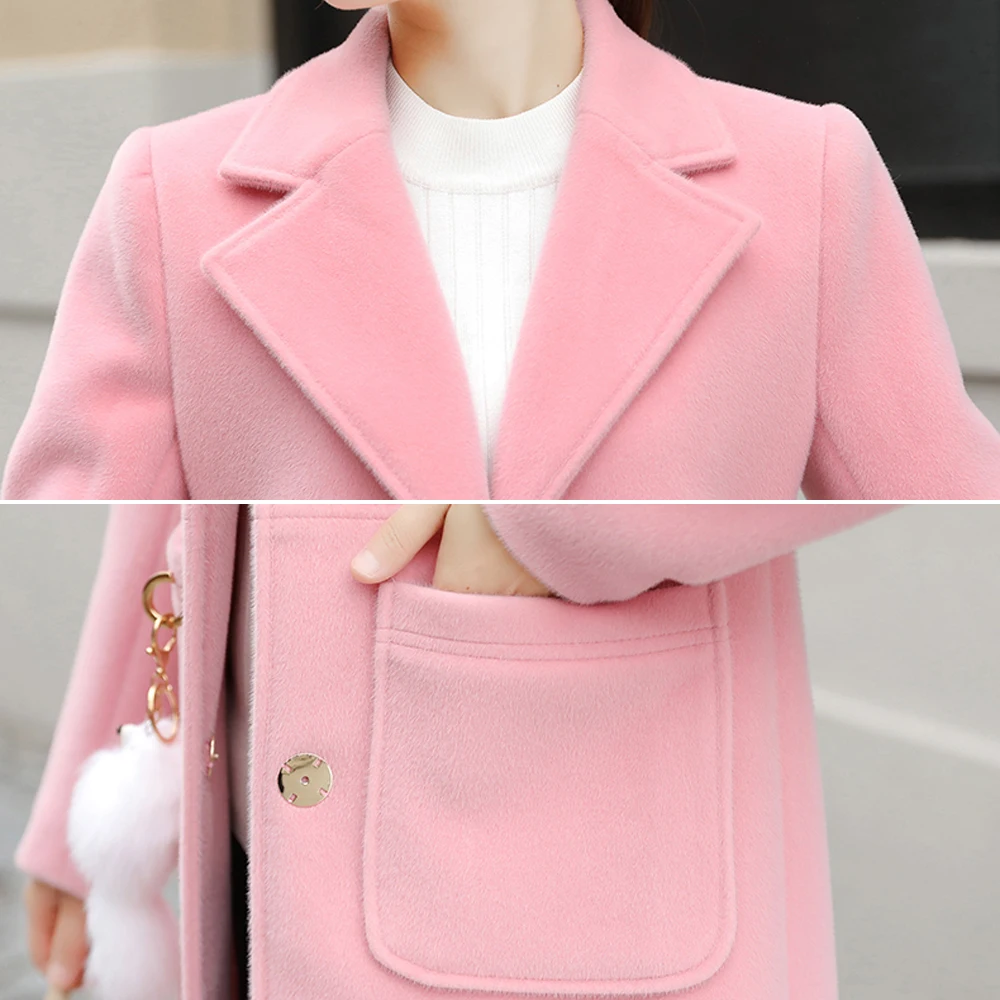 

Woolen coat women's mid-length Korean version of the 2021 autumn and winter new foreign style children's slimming Nizi coat