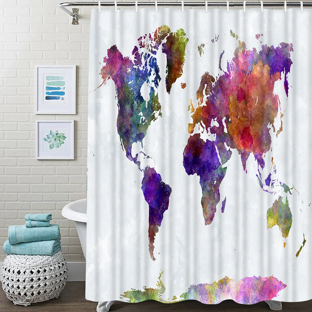 

Colorful Shower Curtain Art Abstract Polygon Shower Curtain Waterproof Fabric For Bathroom Decor Shower Curtains Set With Hooks