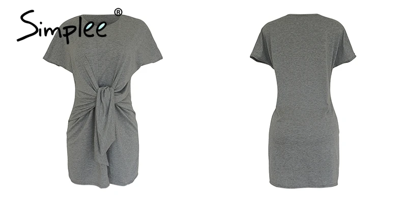 Летнее женское короткое платье Simplee в полоску повседневное эластичное хлопковое