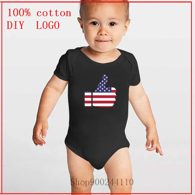 

Детская рубашка с коротким рукавом, для детей 0-24 м, дизайн в США, летний детский комбинезон