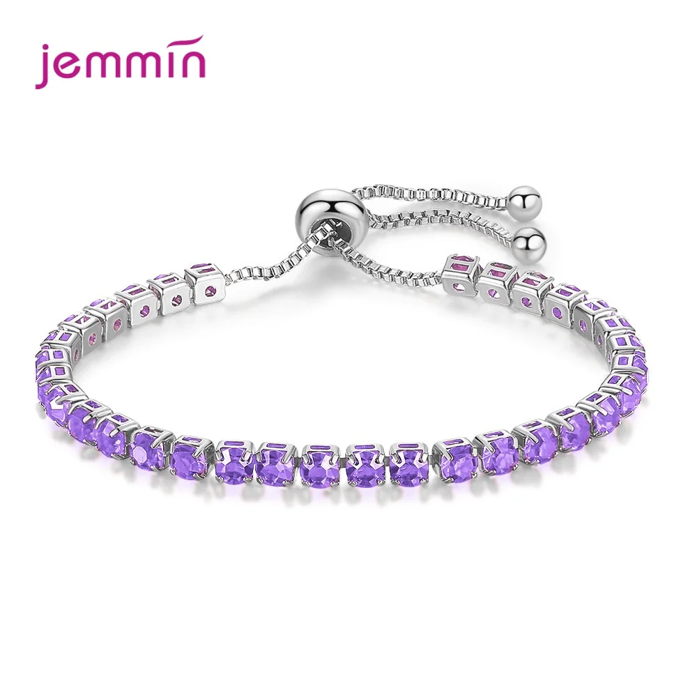 Ruby Zirconia Beading Bracelet Adjustable 925 Sterling Silver Charm Bangle Hand Chain For Women Girl Fashion Jewelry Accessories | Украшения