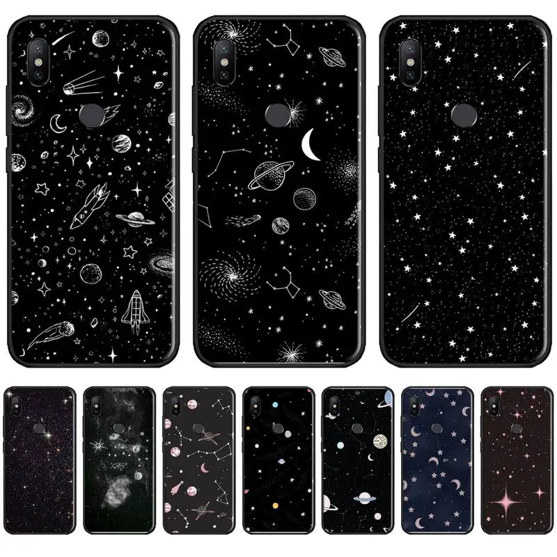 

Starry moon universe pattern Phone Cases For Xiaomi Redmi 7 9t 9se k20 mi8 max3 lite 9 note 8 9s 10 pro Silicone Shell Cover