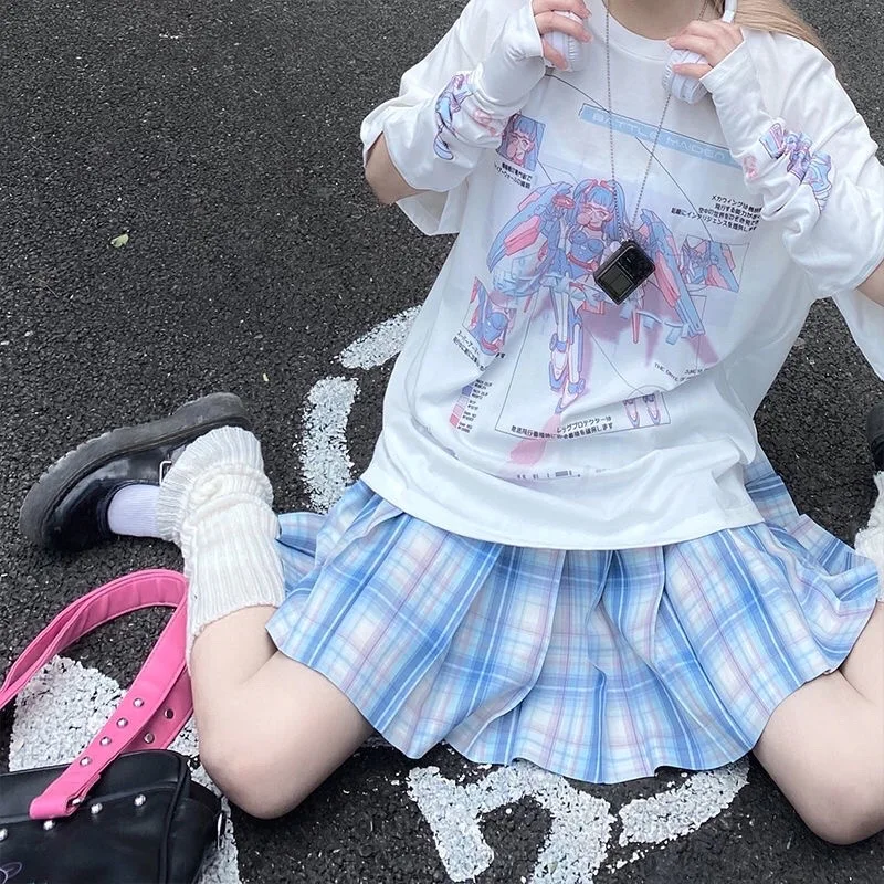 

Japanese Unisex Anime Tees Gothic Summer Casual Harajuku cartoon loose Harajuku Vintage clothing female Ulzzang kawaii T-shirt