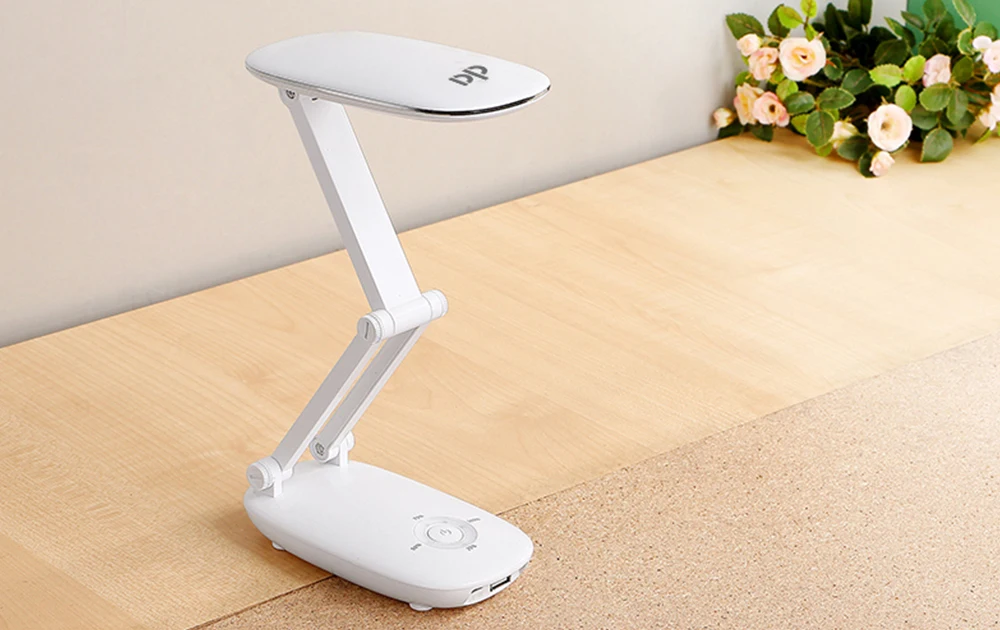 Mini Portable Powerful Led Desk Lamp 4000mAh Battery Rechargeable Dimmable Folding Light USB LED Table Lamps with Power Bank | Лампы и