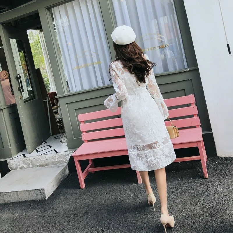 С элегантными белыми кружевными отворотами для праздника вечерние платье Леди