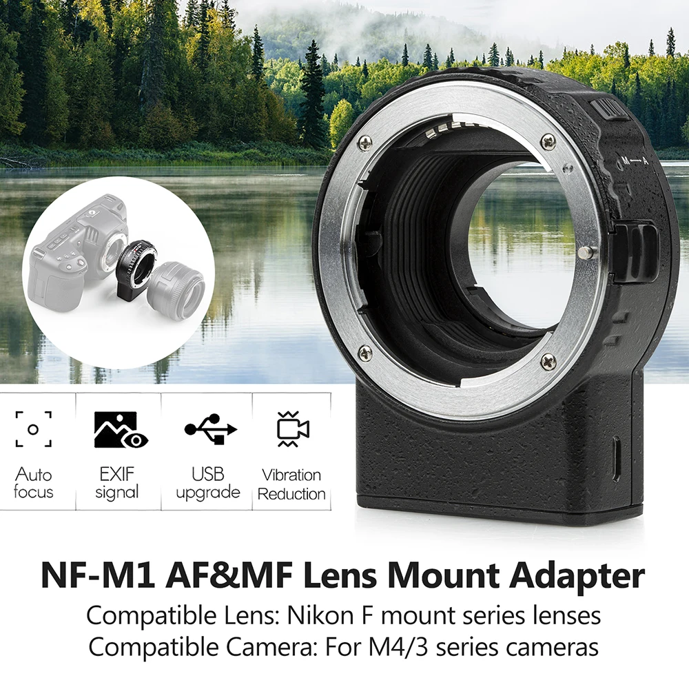 Viltrox NF-M1 Adapter Auto Focus Lens for Nikon F-Mount to M4/3 Camera Panasonic GH4 GH5 Olympus E-M10 III E-M5 | Электроника