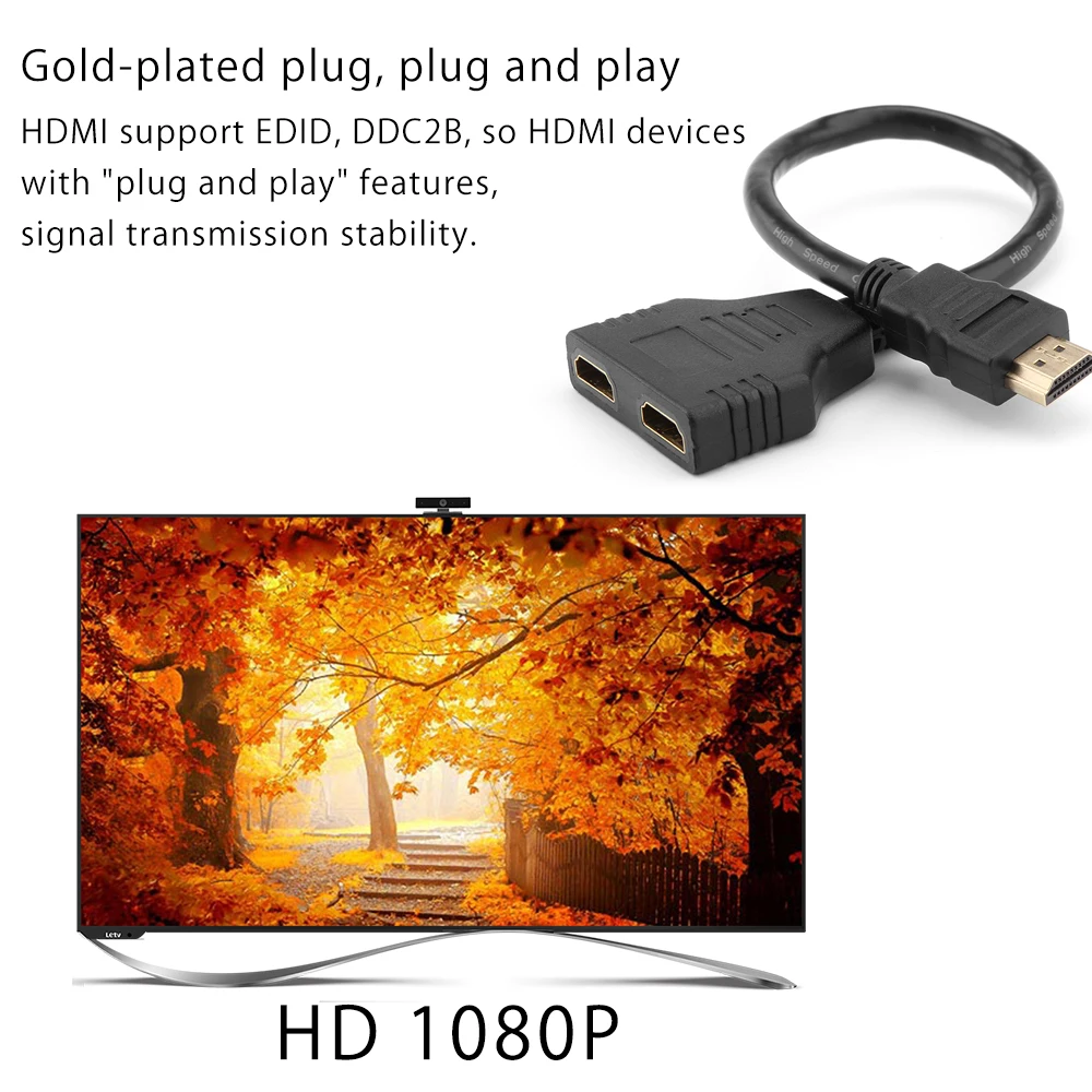 Powstro 1080P 2 портовый сплиттер 1 в Штекерный к Femal видео HDMI переключатель для DVD