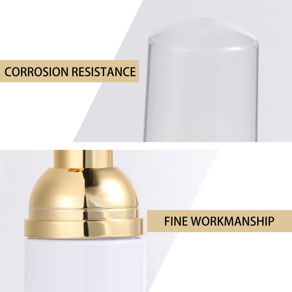 

6pcs Creative 50ml Pump Bottle Dispenser Home Travel Bubble Making Bottle (White, Golden Pump Head)