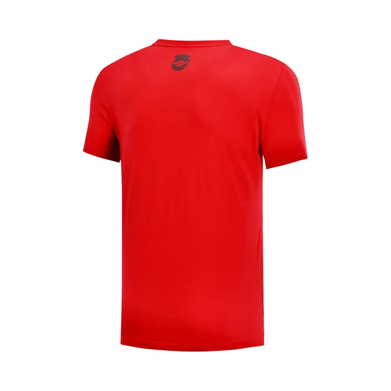 Li-Ning Мужская трендовая футболка из хлопка, Повседневная дышащая удобная спортивная футболка с подкладкой, топы AHSN183 MTS2774
