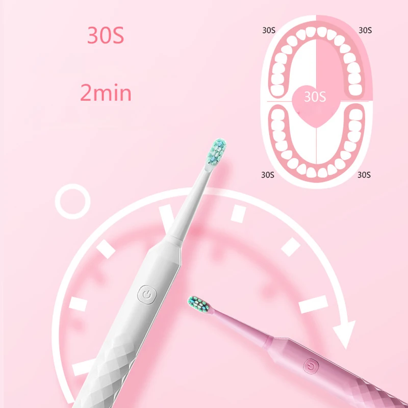Electric Toothbrush Smart Timer Sonic Brush DuPont Brush Whitening Teeth IPX7 Waterproof Tooth Brush for Adult