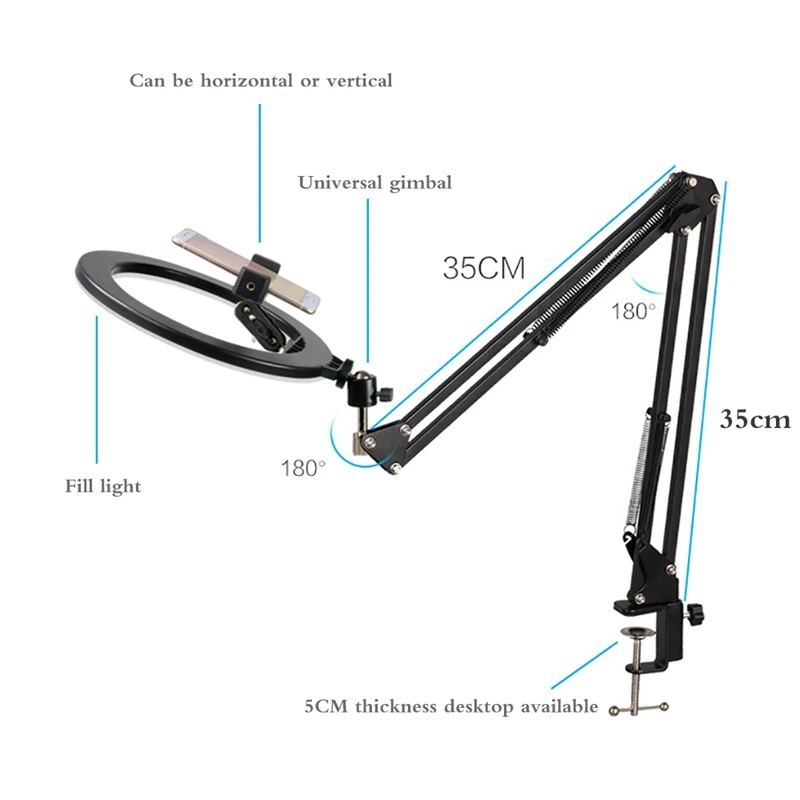 Затемнения светодиодный кольцевой светильник мобильный телефон кронштейн для