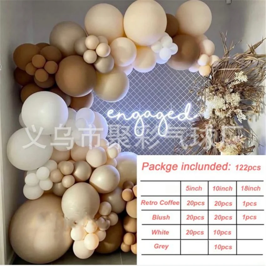 

132Pcs Retro Set Colorful Metallic Balloons Birthday Party Wedding Decoration Anniversary Globals Baby Shower Valentine's Day