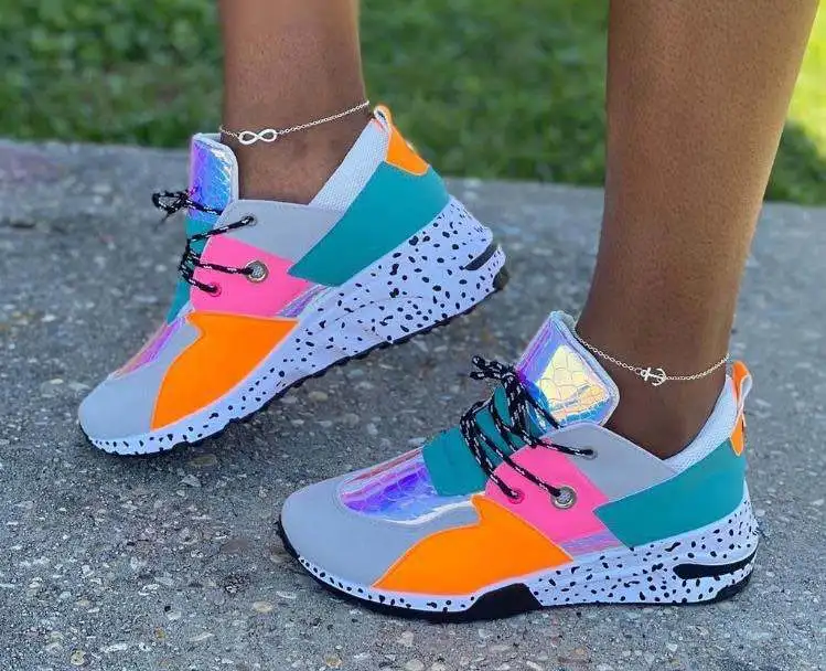 

New Summer Hot Lady Shoes Women Sneakers Leopard Mesh Breath Women Female Shoes Outdoor Flat Platform Zapatos Mujer v54