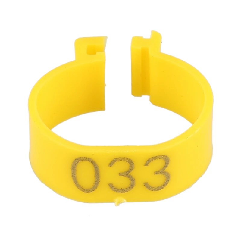 

100Pcs 001-100 Numbered Leg Bands 18mm Rings for Clip On Poultry Hens Chicken