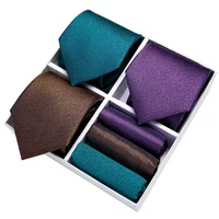 gift box pack 3pcs mens tie handkerchief cufflinks 100 silk classic jacquard woven business wedding tie set gravatas dibangu