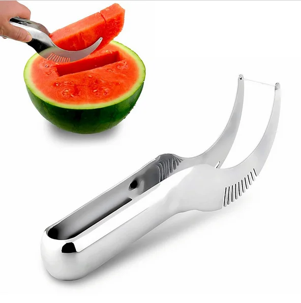 Stainless Steel Watermelon Slicer Fruit Knife Cutter And Ice Cream Ballers Melon Scoop Double Size Spoon Set Kitchen Tools | Дом и сад